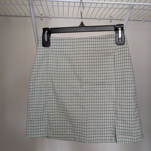 Brandy Melville Gray Checkered Mini Skirt